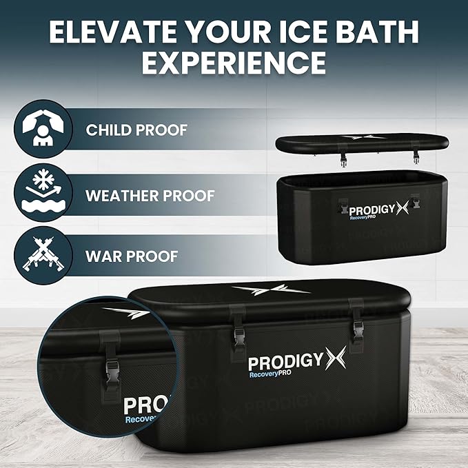 PRODIGYX Ice Bath Tub [XXL UPGRADED] For Athletes - Water Chiller Compatible - Cold Plunge - Outdoor, Portable, Inflatable - RecoveryPRO