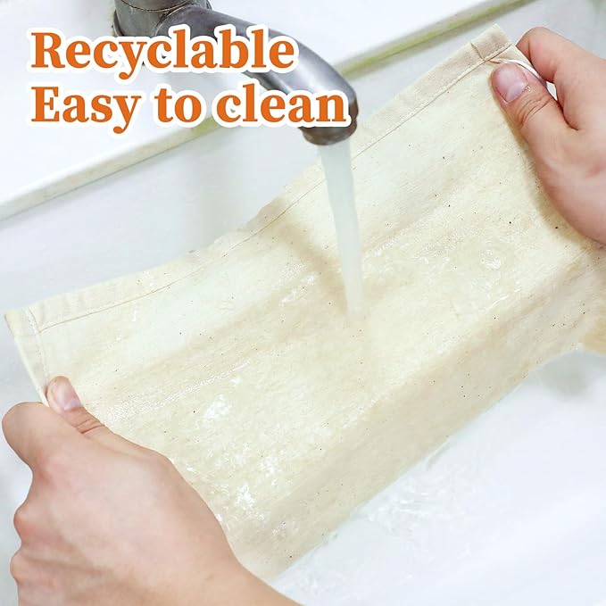 6 Pack Nylon Nut Milk Bag 12 x 8 Inch Cheese Cloth Bags Cheesecloth for Straining Yogurt Strainer 200 Mesh Multiple Straining Washable Bag for Juice Coffee Yogurt Tea