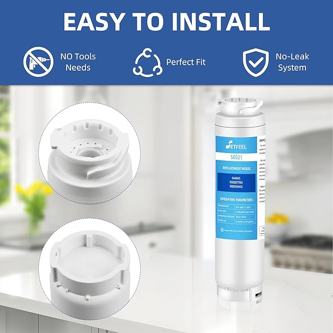 11034152 Water Filter Replacement Fit Bosch Thermador Ultra-Clarity 644845 REPLFLTR10 BORPLFTR10 9000-077104 9000194412 B26FT70SNS B22CS80SNS, Thermador 11028820 00740560, 3 Packs SETFEEL