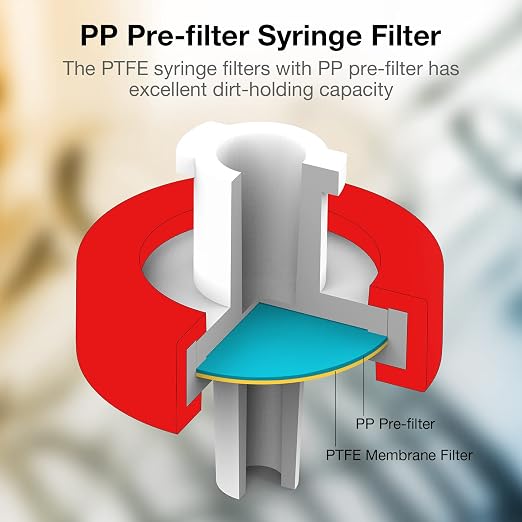 SimPure Syringe Filter PTFE Hydrophobic Membrane 200 PCS, 0.22um Pore Size - Image 4