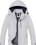 TEZO Mens Rain Jacket Waterproof with Hooded Hiking Coat Lightweight Windbreaker