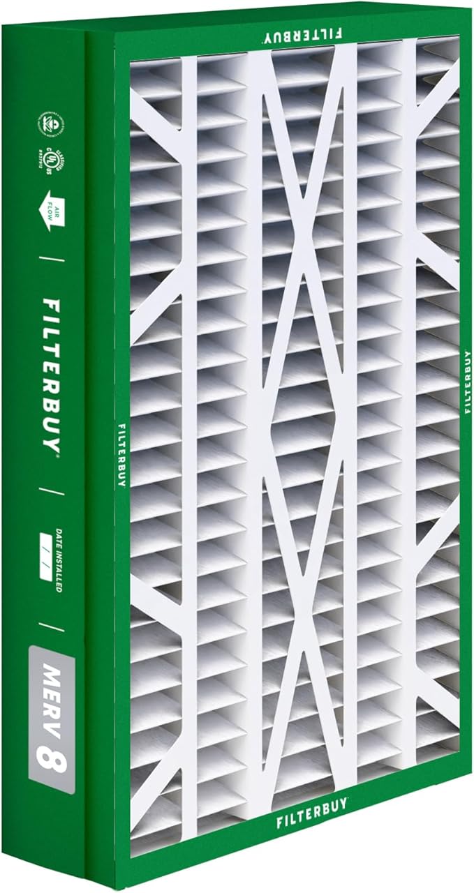 Filterbuy 14.5x27x5 Air Filter MERV 8 (MPR 700) Dust Defense (1-Pack), Pleated HVAC AC Furnace Filters for Trane, American Standard, Honeywell, & Accumulair (Actual Size: 14.06 x 26.13 x 4.97)