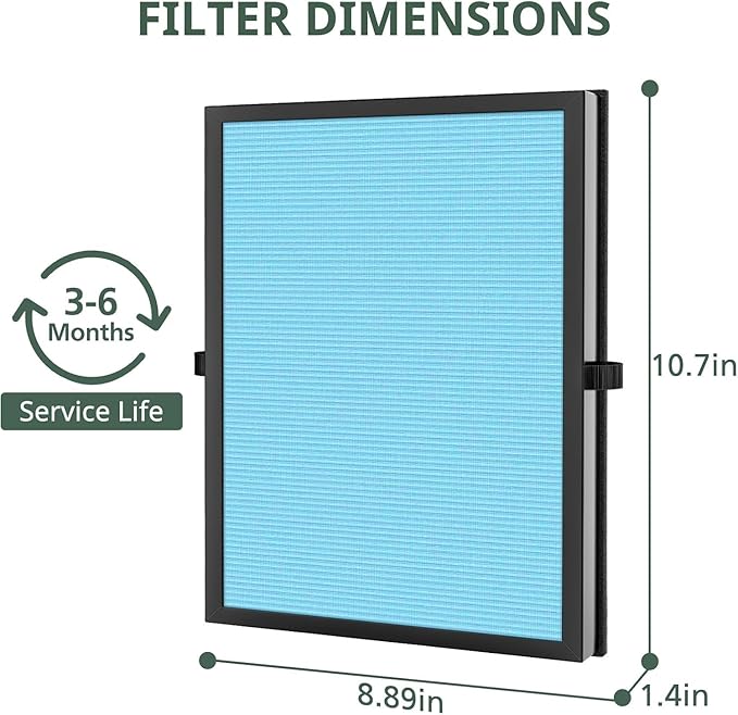 2 Pack MK-04 Air Fil-ter Compatible with MK-04 MG04JH Air Puri-fier, 4-Stage HEPA Fil-ter Replacement for Pet Dander for Bedroom and Office- Standard Version