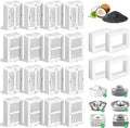 16 Pack Replacement Filters for 360° CupCake Ceramic Pet Fountain, GISOFIK Cat Water Fountain Filter, Triple Filtration Pet Fountain Filter, Ceramic Cat Fountain Filters with 4 Foam Sponges