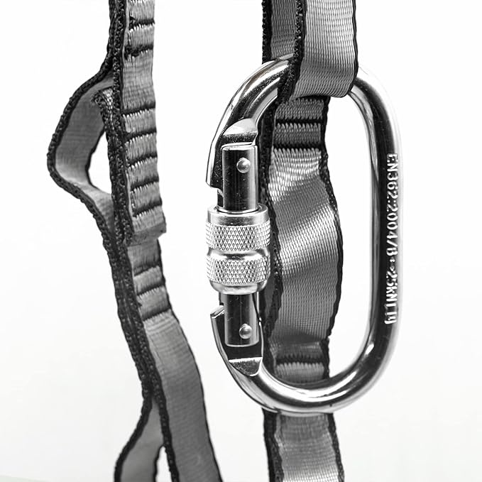 PRIOR FITNESS Yoga Straps Aerial Hammock Accessory Set, 2pcs Daisy Chain + 2pcs Carabiner, Aerial Silk Hardware with Daisy Chain Carabiner for Yoga Swing Pilates-FlexoryFit