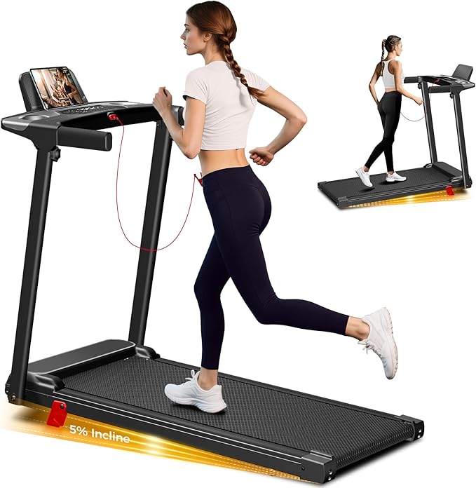 Portable Treadmill with Incline, 3.0HP Walking Pad with Handle Bar, 3-in-1 Foldable Treadmill for Home Office Small Space with Quiet Brushless, 300 LBS Capacity-FlexoryFit