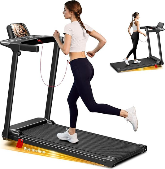 Portable Treadmill with Incline, 3.0HP Walking Pad with Handle Bar, 3-in-1 Foldable Treadmill for Home Office Small Space with Quiet Brushless, 300 LBS Capacity-FlexoryFit