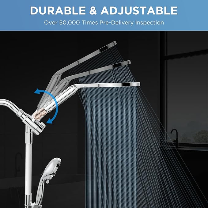 MakeFit Dual Handheld Shower Head Combo, 2-in-1 Rain Shower Heads System 8 Inch - Image 2