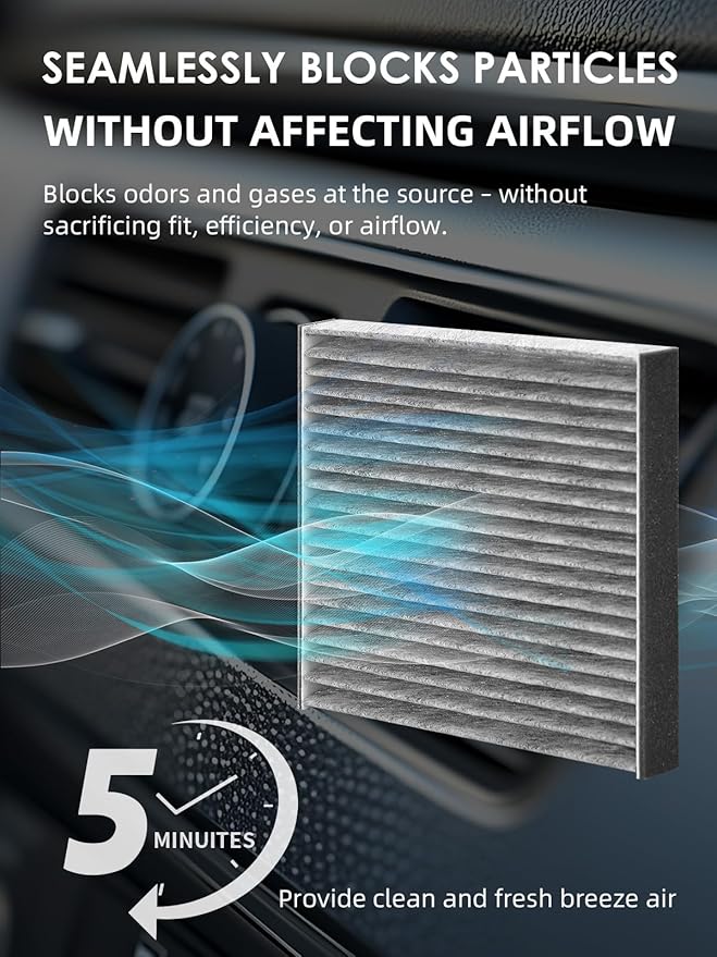 CF10285 Cabin Air Filter with Activated Carbon, Replacement for CP285 Toyota Lexus Scion Camry Corolla Tundra Highlander Prius, A/C In-Cabin Car Filters, 10-Pack
