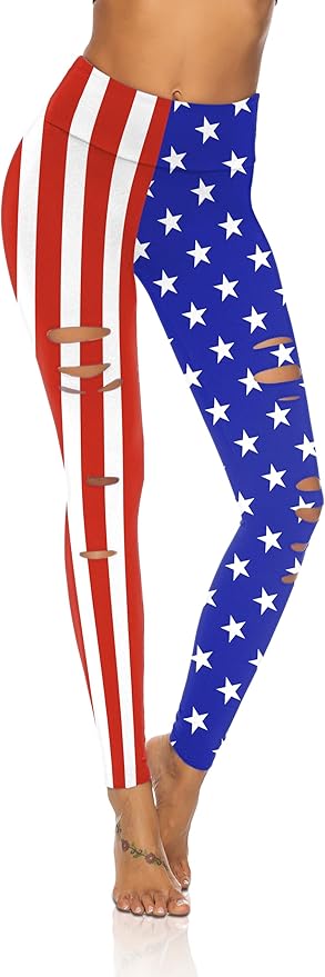 DIBAOLONG Womens High Waist Yoga Pants Cutout Ripped Tummy Control Workout Running Yoga Skinny Leggings-FlexoryFit