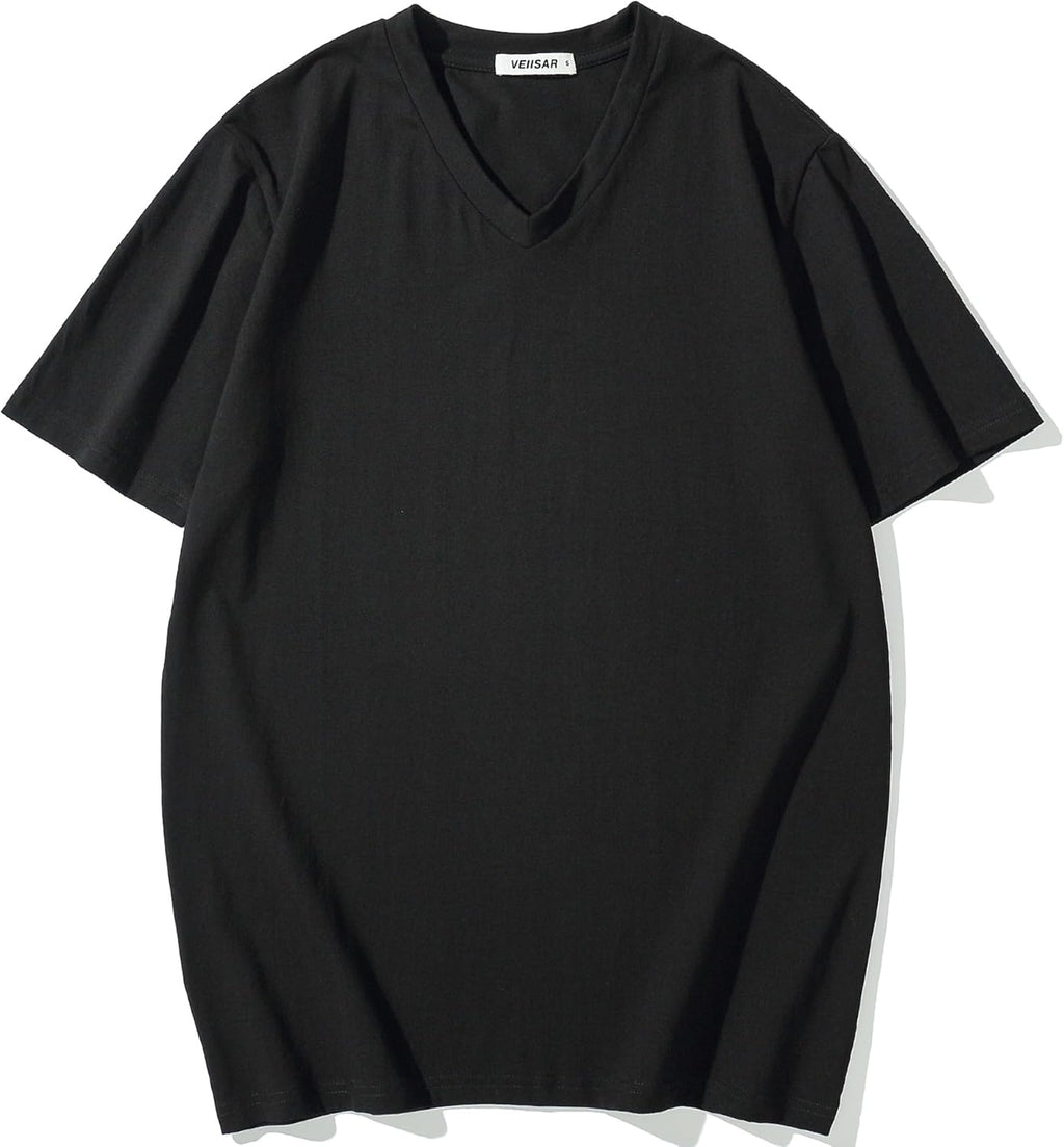 VEIISAR Premium V Neck T Shirts for Men - Modern Fitted Tees Vneck Undershirts