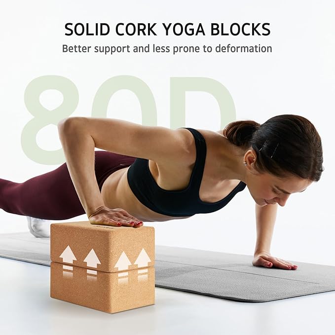 Syntus Yoga Block and Yoga Strap Set, 2 Soft Non-Slip Yoga Blocks 9×6×4 inches, 8FT Metal D-Ring Strap for Yoga, General Fitness, Pilates, Stretching and Toning-FlexoryFit