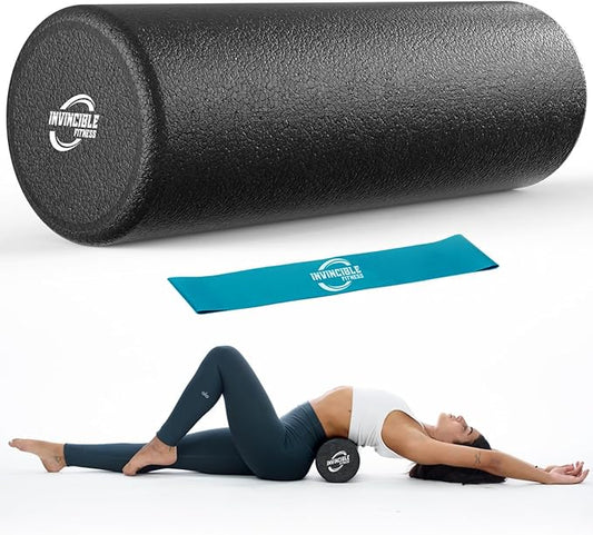 Invincible Fitness EPP Foam Roller for Deep Tissue Massage – Enhance Recovery, Relieve Pain, and Boost Mobility for a Stronger, Healthier You (Black)-FlexoryFit