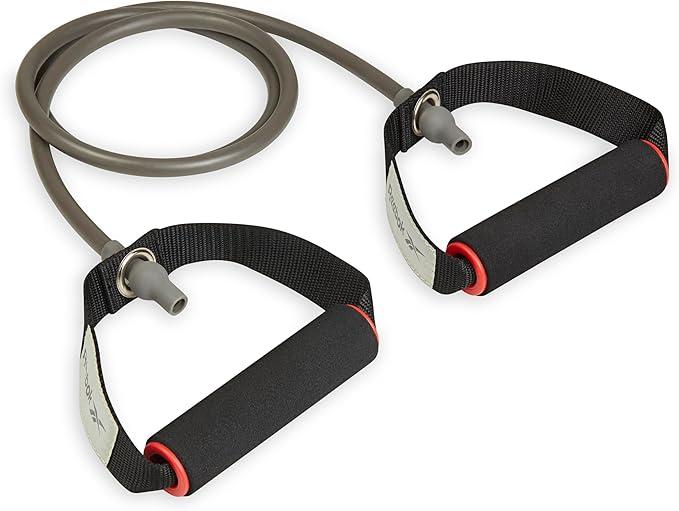 Reebok Resistance Tube Full Body Workout, Warm-Up & Strength Training Resistance Bands with Handles, Non-Slip Stretch Bands for Exercise, Fitness Bands for Men & Women-FlexoryFit