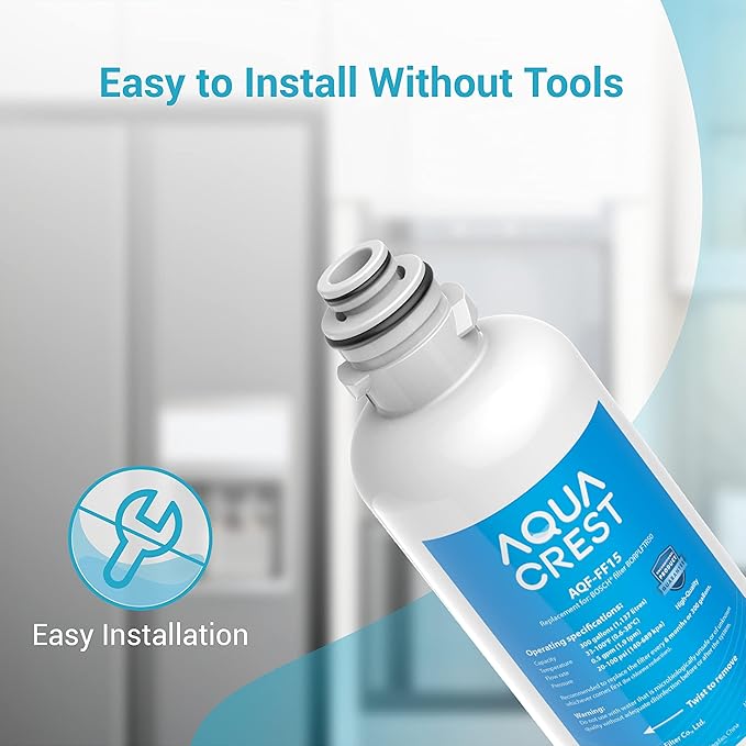 AQUA CREST 12033030 Replacement for Bosch® UltraClarity® Pro BORPLFTR50, 11032531 Refrigerator Water Filter, Compatible with 11025825, BORPLFTR55, B36CD50, B22CS50, B36FD50SNS, B36CT80SNS, 3 Filters