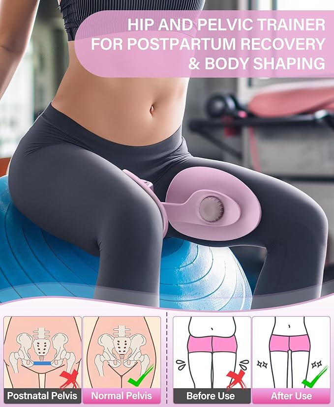 Hip Trainer Kegel Exerciser, Pelvic Floor Trainer, Kegel Trainer for Postpartum Rehabilitation, Trimmer Inner Thigh, Thigh Toner Workout-FlexoryFit