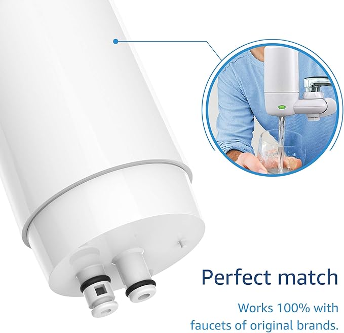 Waterdrop Faucet Water Filter, Replacement for Brita® Filter, 36311 On Tap Water Filtration System, Brita® Replacement Filters, 4-Months or 100 Gallons White (2 Packs)