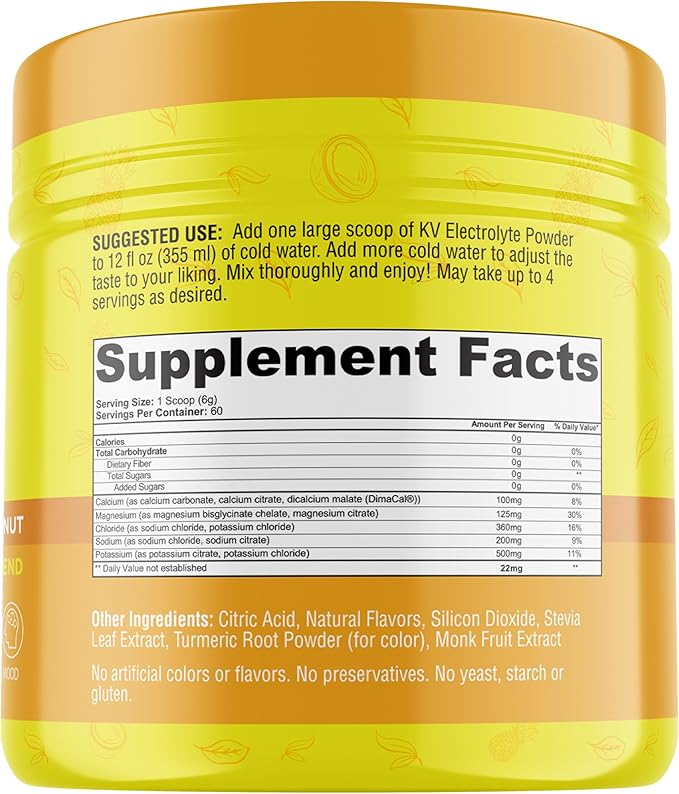 Keto Vitals Electrolytes Powder - Sugar Free Keto Electrolytes Powder with Potassium, Magnesium, Sodium, & Calcium - No Sugar Electrolyte Drink Mix & Hydration Powder, 60 Servings, Pineapple Coconut-FlexoryFit