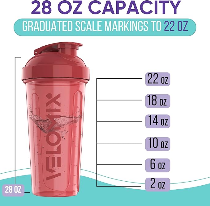 '-6 PACK- 28 oz Protein Shaker Bottle for Protein Mixes - 6x Wire Whisk | Leak Proof Shaker Cups for Protein Shakes | Protein Shaker Bottle Pack | Protein Shake Cup (Hawai Shadows)-FlexoryFit