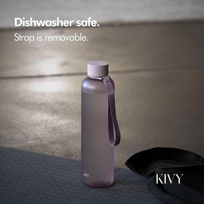 KIVY Slim Water Bottle 32oz [Lightweight & Shatterproof] - Reusable Tritan Water Bottle - Leak Proof Bottle for Women & Men - No Spill - Dishwasher Safe Water Bottle BPA Free-FlexoryFit