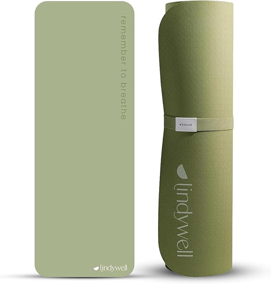 Lindywell Pilates Yoga Workout Mat Non Slip 6mm, 8mm, 10mm Thick - 6ft x 26in-FlexoryFit