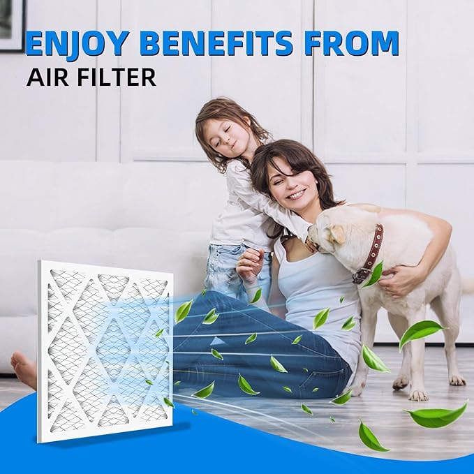 (6-Pack) 20x20x1 Furnace Air Filters, MPR 1900 & FPR 10, MERV 13 Pleated Air Filter (Actual Size: 19.75" x 19.75" x 0.75")
