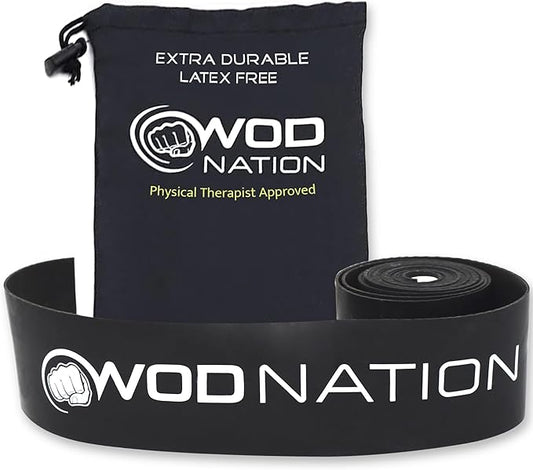 WOD Nation Muscle Floss Bands Recovery Band for Tack and Flossing Sore Muscles and Increasing Mobility : Stretch Band Includes Carrying Case-FlexoryFit