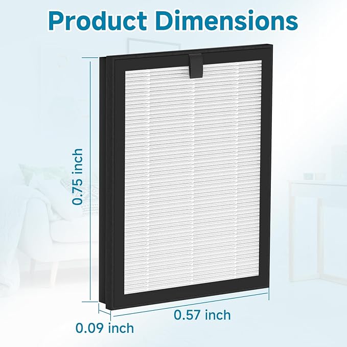 A5 Replacement Air Filter Compatible with VEWIOR A5 Pu-rifier with 3 Stages True HEPA, Activated Carbon Filter and pre-Filter, 4 Pack