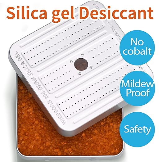 200 Gram 4 Pack Gun Safe Dehumidifier, Reusable Silica Gel Dehumidifier, Indicating Silica Gel Desiccant Canister (Orange to Green)