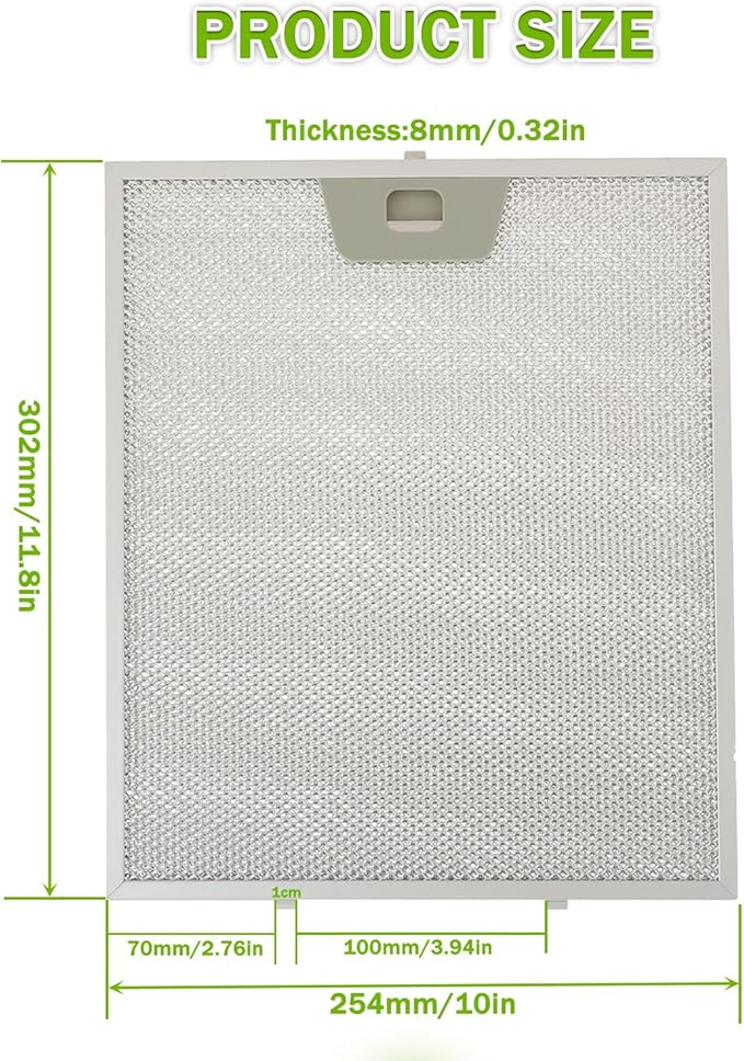WB02X24871 Range Hood Grease Filter Replacement 5 Layer Aluminum Mesh Hood Grease Filter Fit for GE JVW5361SJSS JVW5361EJ1ES JVW5361EJES(2Pack)