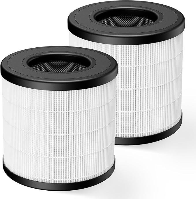 2 Pack PU-P05/AC201B HEPA Replacement Filter Compatible with FULMINARE PU-P05 Air Purifiers and Purivortex AC201B Air Purifiers, HEPA Air Filter for Home Pets Dander Dust Smoke Pollen