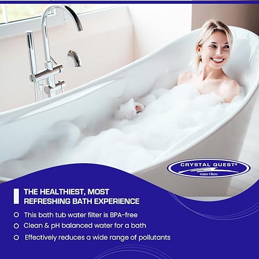 Crystal Quest Bath Ball & Replacement Filter Cartridge Bundle - Water Filter System-Reduce Contaminants for Softer &Smoother Skin-Effortless & Quick Installation|Bundle and Save (Blue)
