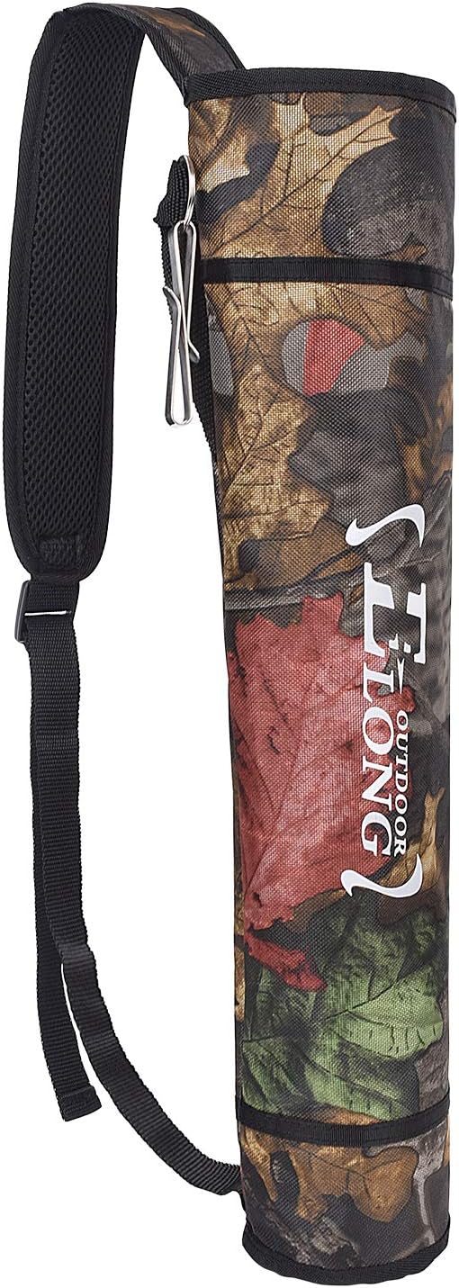 YLS Archery Hip and Back Quiver for Arrows - Black Arrow Quiver for Kids and Adults - Adjustable Arrow Holder with a Padded Strap and Belt Clip - Archery Accessories for Field and Practice
