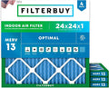 Filterbuy 24x24x1 Air Filter MERV 13 Optimal Smoke & Allergy Defense, by Filterbuy