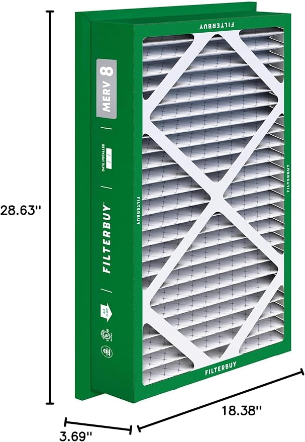 Filterbuy 20x30x5 Air Filter MERV 8 (MPR 700) Dust Defense Replacement (4-Pack), Pleated HVAC AC Furnace Filters for Honeywell Return Grille (Actual Size: 18.38 x 28.63 x 3.69)