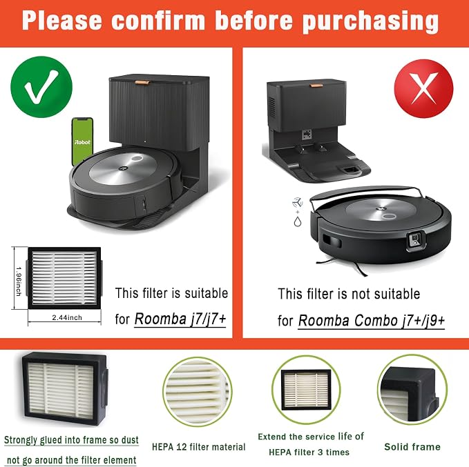 Vacuum Replacement Parts for iRobot Roomba Combo i3, j5+ Models, 1 Set Rubber - Image 5