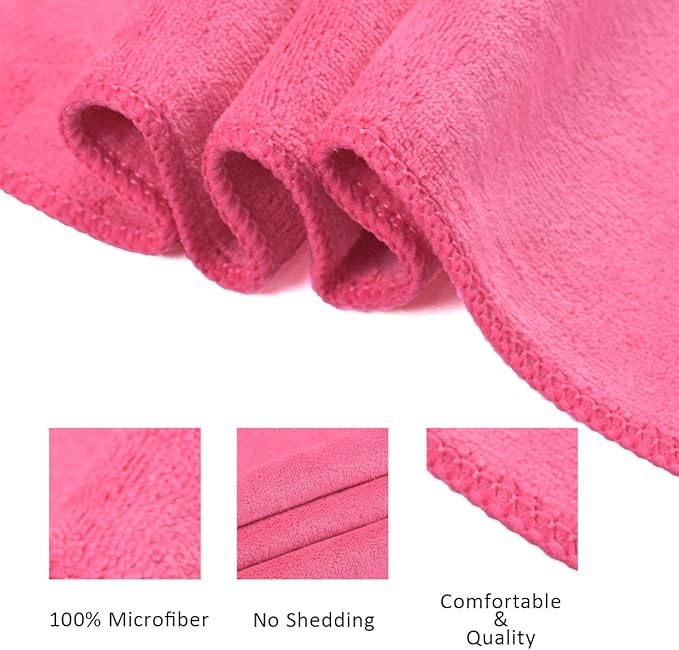 JML Microfiber Towels, Bath Towel Sets (6 Pack, 27" x 55") - Extra Absorbent, Fast Drying, Multipurpose for Bath, Swimming, Fitness, Sports, Yoga, Dark Blue/Green/Pink-FlexoryFit