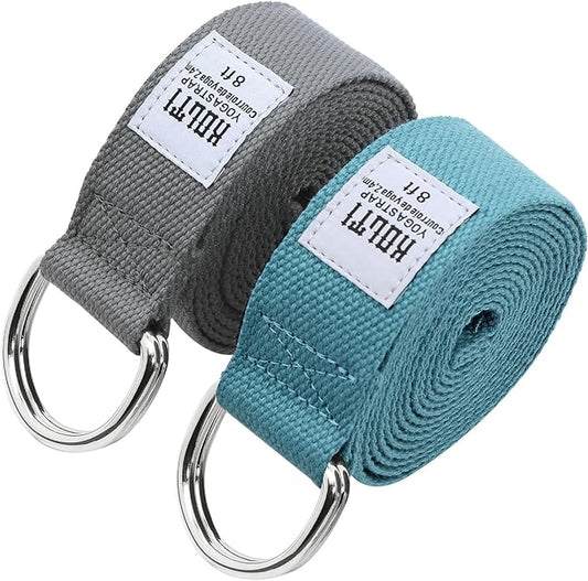 Yoga Exercise Adjustable Straps 8FT with Durable D-Ring for Pilates & Gym Workouts | Hold Poses, Stretch, Improve Flexibility & Maintain Balance-FlexoryFit