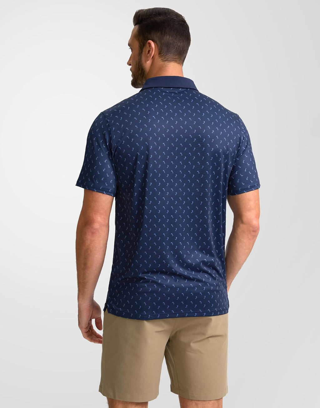 Obla Mens Golf Polo Shirts Short Sleeve Dry Fit Performance Moisture Wicking Casual Print Collared Golf Shirts for Men