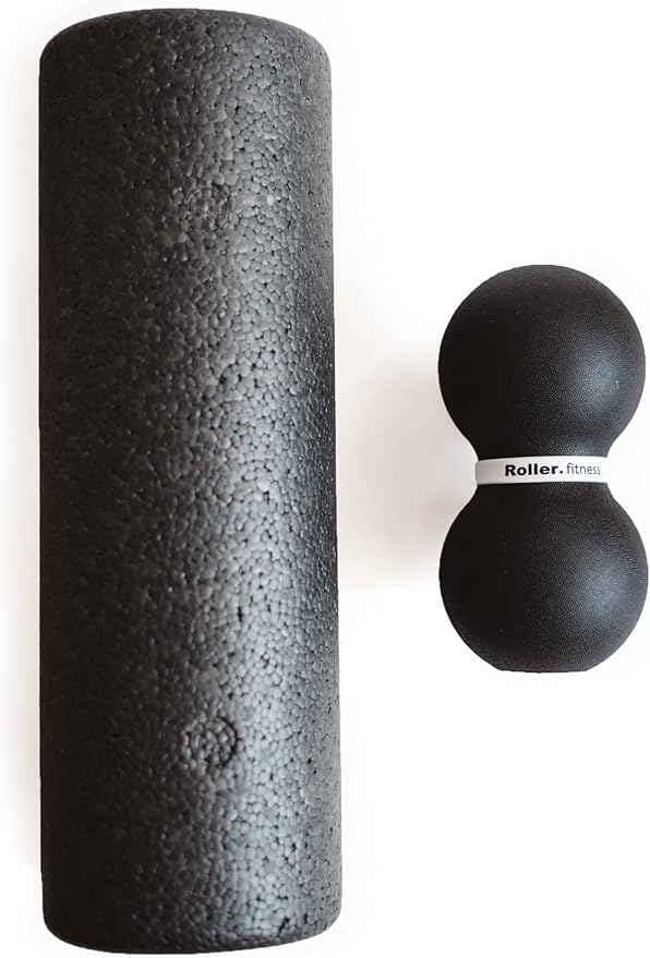 Infinity Roller, Peanut Foam Roller, Large 8-Inch Double Massage Ball Exercise Roller (Black - Firm)-FlexoryFit