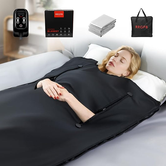 Sauna Blanket Portable, Sauna Bag for Home Use Weight Loss and Detox, 86–158℉, 20–60 Min Timer, Waterproof & Foldable – Includes Remote Control & Carrying Bag