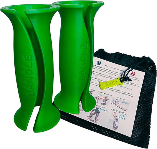 Bandle™ - True Ergonomic Handles for Resistance Bands | Unleash The Full Potential of Pain-Free, Full-Body Workouts | Durable & Comfortable for High-Intensity Training (2 Handles)-FlexoryFit