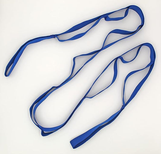 RangeMaster FlexAbility Static Stretch Strap | | Perfect for Yoga, Pilates, and Physical Therapy | Flexibility and Range of Motion Tool | Blue-FlexoryFit