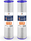 Aquaboon 20 Inch Whole House Pleated Water Sediment Filter Replacement 5 Micron Water Filter Cartridge Compatible with ECP5-20BB, SPC-45-2005, 2-Pack