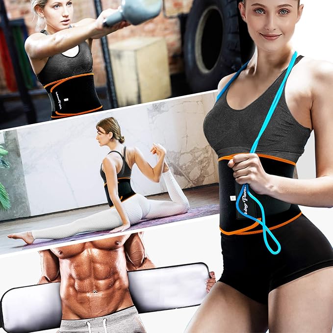 KingPavonini Waist Trimmer for Women & Mens Waist Trainer Sweat Belt Plus Size, Upgraded-FlexoryFit