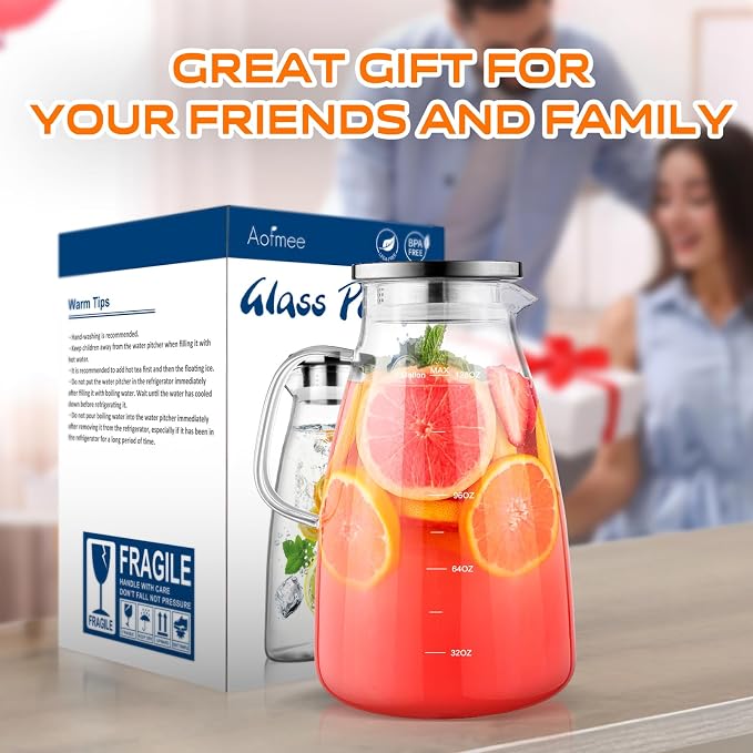 1 Gallon 128oz Glass Pitcher, Water Pitcher - Image 8