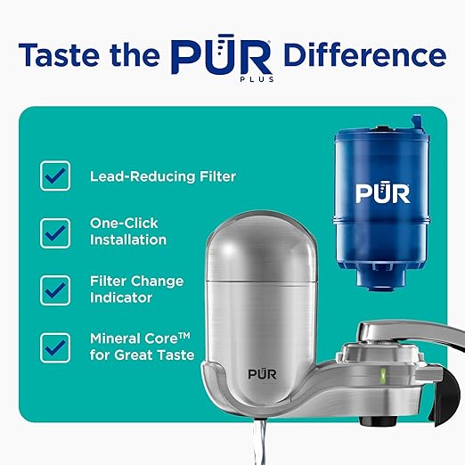 PUR PLUS Vertical Faucet Mount Water Filtration System, Lead-Reducing Filter - Image 2
