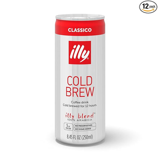 illy Ready To Drink Cold Brew Coffee - 100% Arabica, Smooth & Refreshing Taste - Convenient, Easy To Carry Cans - 8.5 oz., 12 Pack-FlexoryFit