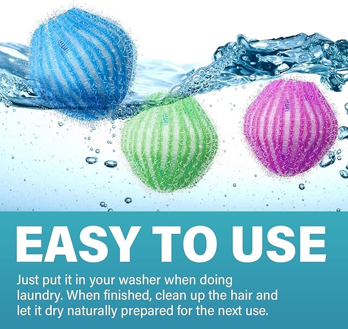 24Pcs Pet Hair Remover for Laundry,Reusable Laundry Lint Remover,Washing Machine Hair Catcher, Pet Dog Cat Hair Catcher Lint Remover, Red/Green/Blue