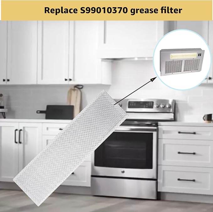 S99010370 Range Hood Filter is Compatible with Broan, Nutone, 99010370, AP5950107, B08087661, 2002603, SB08087661, B08087922 Aluminum Grease Filters. (2Pcs)
